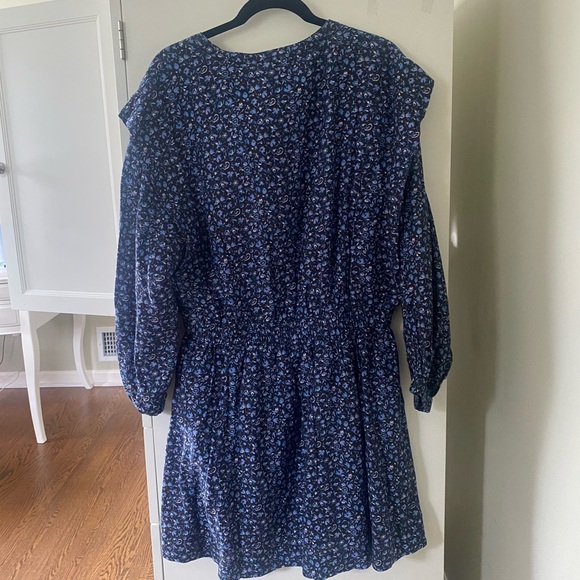 NWT APIECE APART Dress Womens Large  Black Blue Olga Mini Floral Print Cotton - Picture 2 of 11